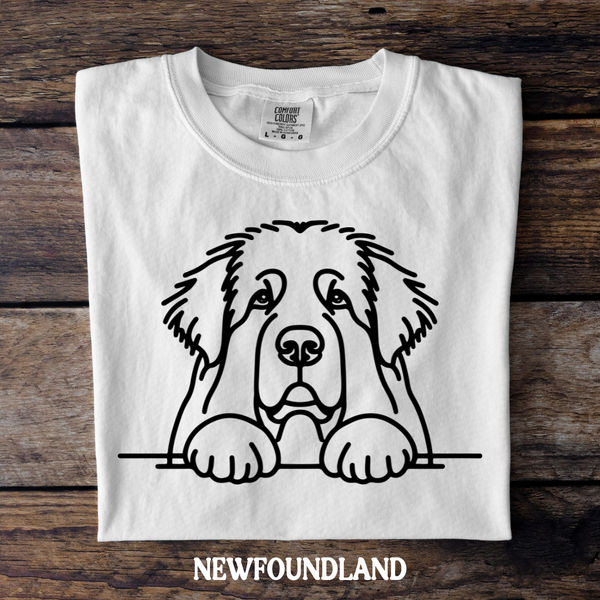 DTF Full Color TShirt Transfer - Simple Sketch Dog - You Choose Color & Breed!
