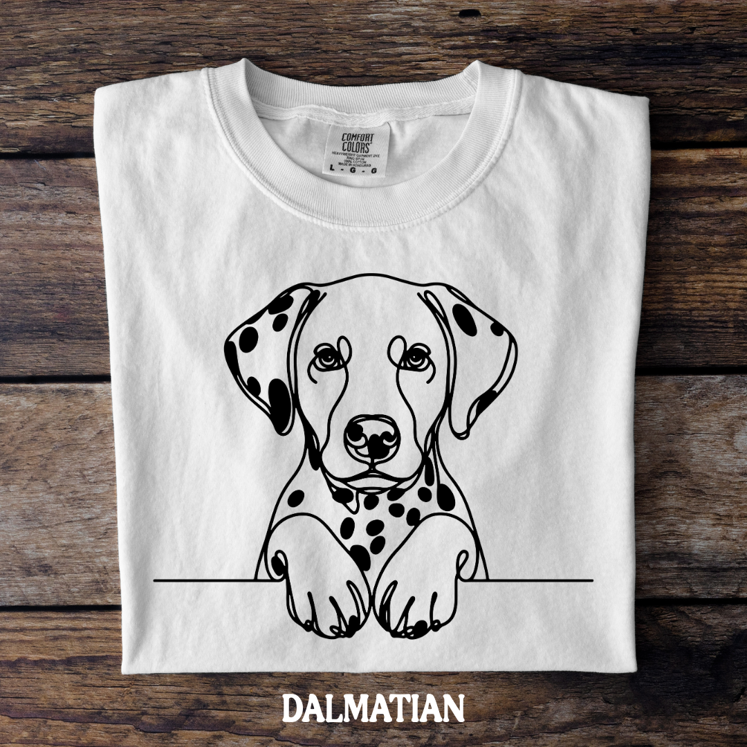 DTF Full Color TShirt Transfer - Simple Sketch Dog - You Choose Color & Breed!