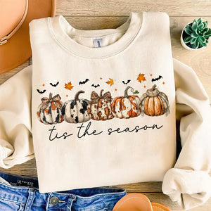 DTF Full Color TShirt Transfer - Tis The Season Cow Pumpkins