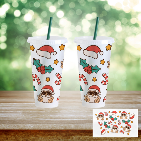 24oz UV DTF Wrap - Retro Santa
