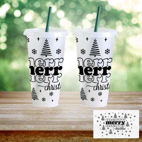 24oz UV DTF Wrap - Merry Merry Christmas