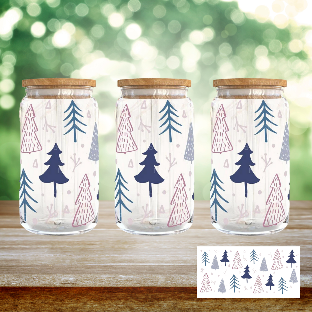 Blue Trees - 1 Sublimation Wrap Only! 16oz SUBLIMATION Tumbler Wrap