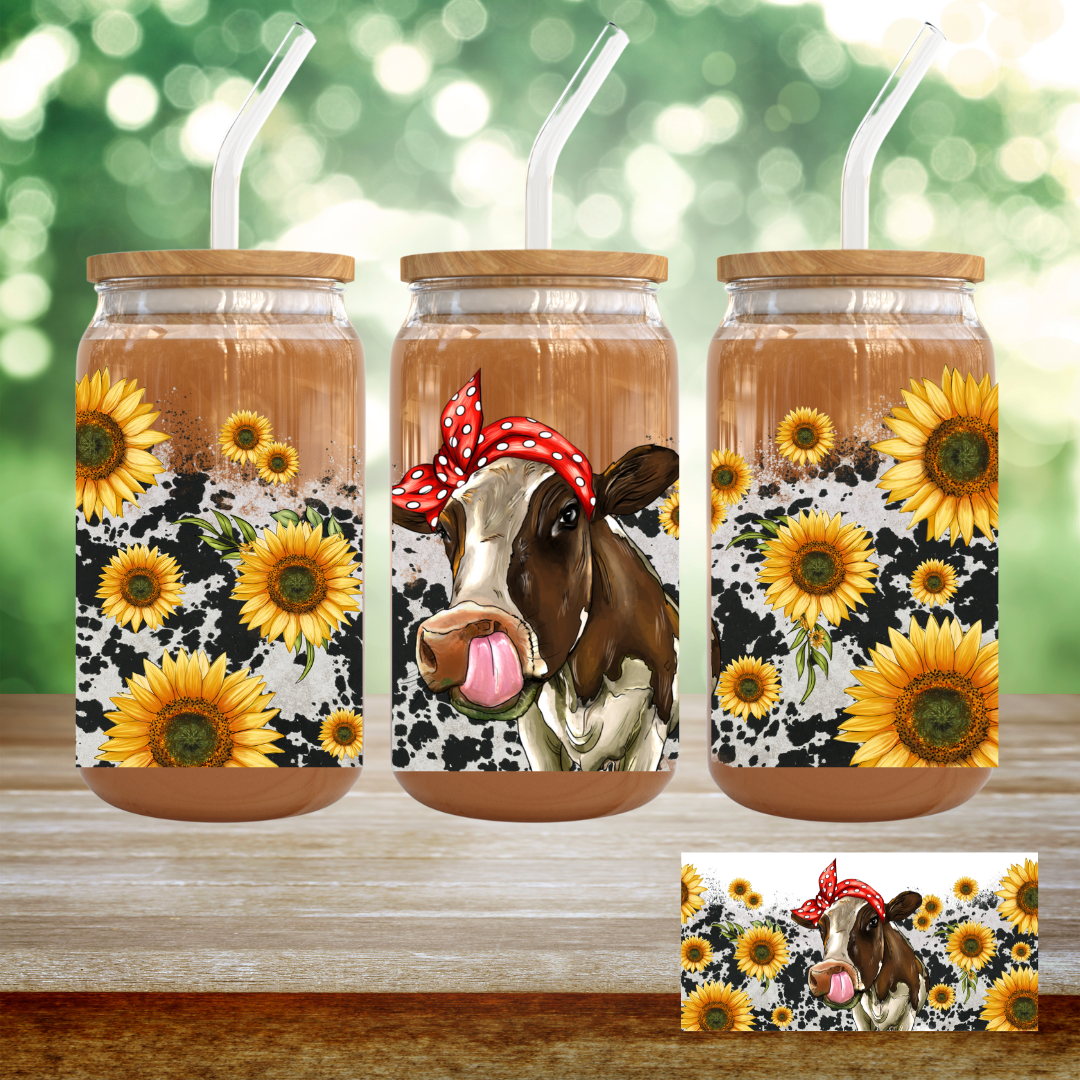Sunflower Cow - UV DTF Wrap