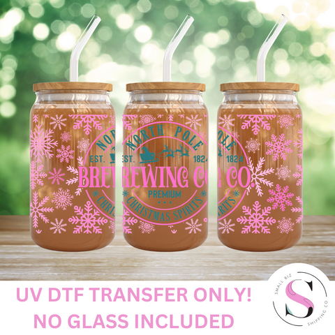 16oz UV DTF Wrap - North Pole Brewing Pink