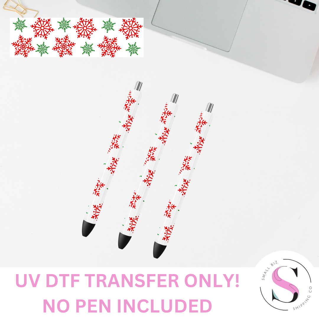 UV DTF Pen Wrap - Snowflakes