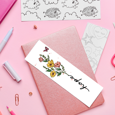 Hope Floral - UV DTF Bookmark Decal