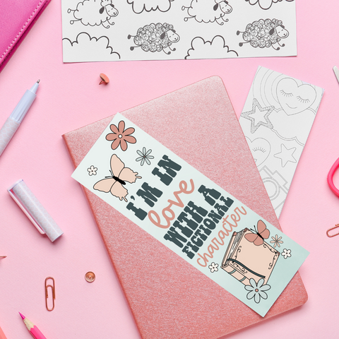 I'm In Love With A Fictional Character - UV DTF Bookmark Decal
