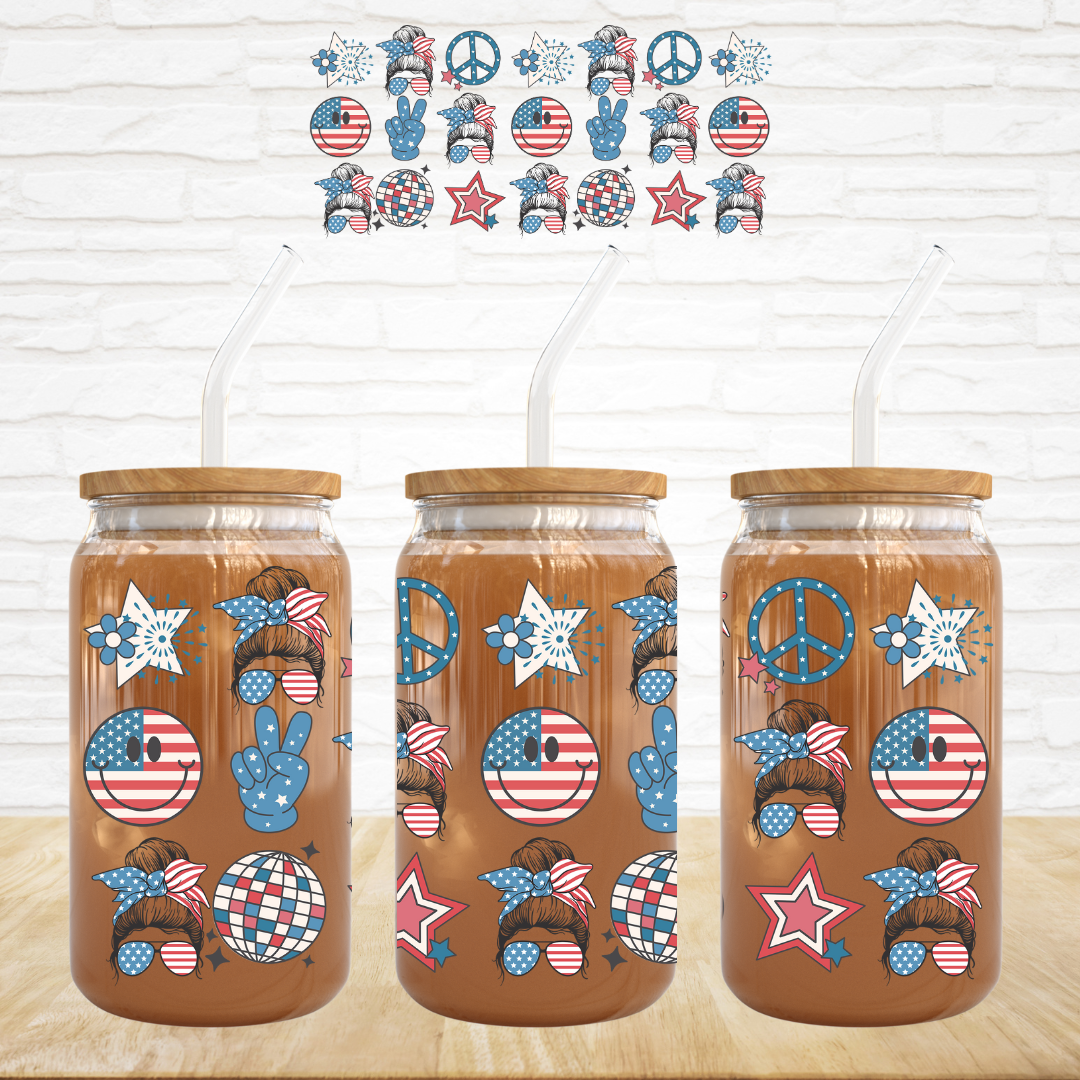 American Peace Smiley - UV DTF Wrap