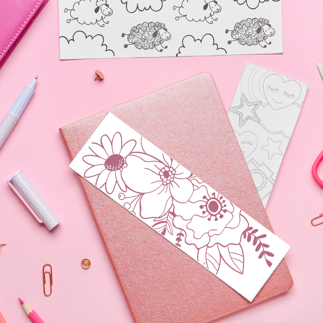 Pink Floral - UV DTF Bookmark Decal