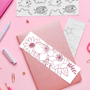 Pink Floral - UV DTF Bookmark Decal