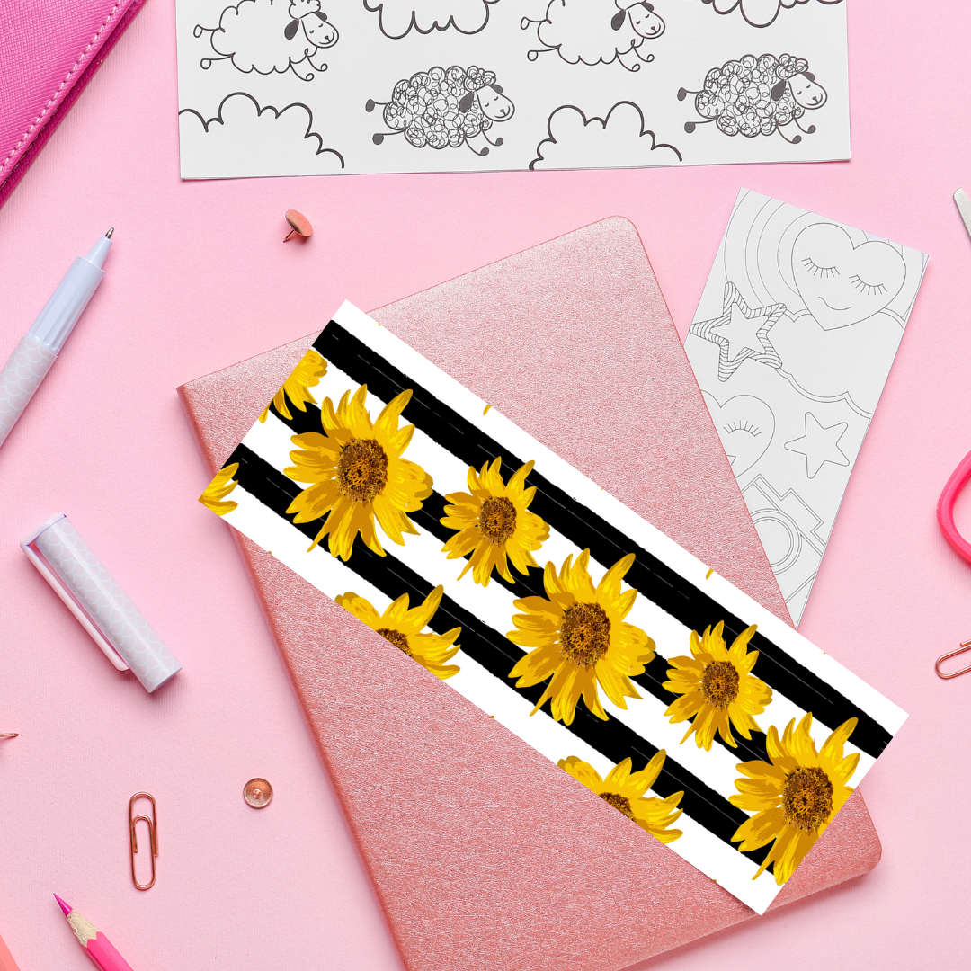 Sunflower Stripe - UV DTF Bookmark Decal