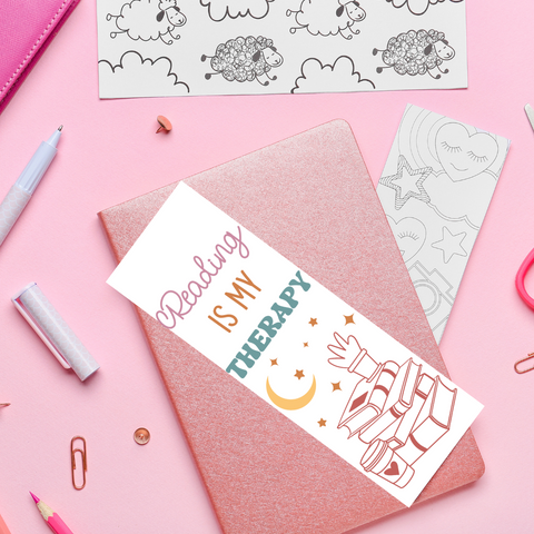 Reading Is My Therapy - UV DTF Bookmark Decal