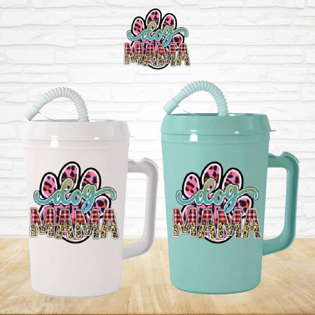 UV DTF Mega Mug Decal - Dog Mama Pink Cheetah