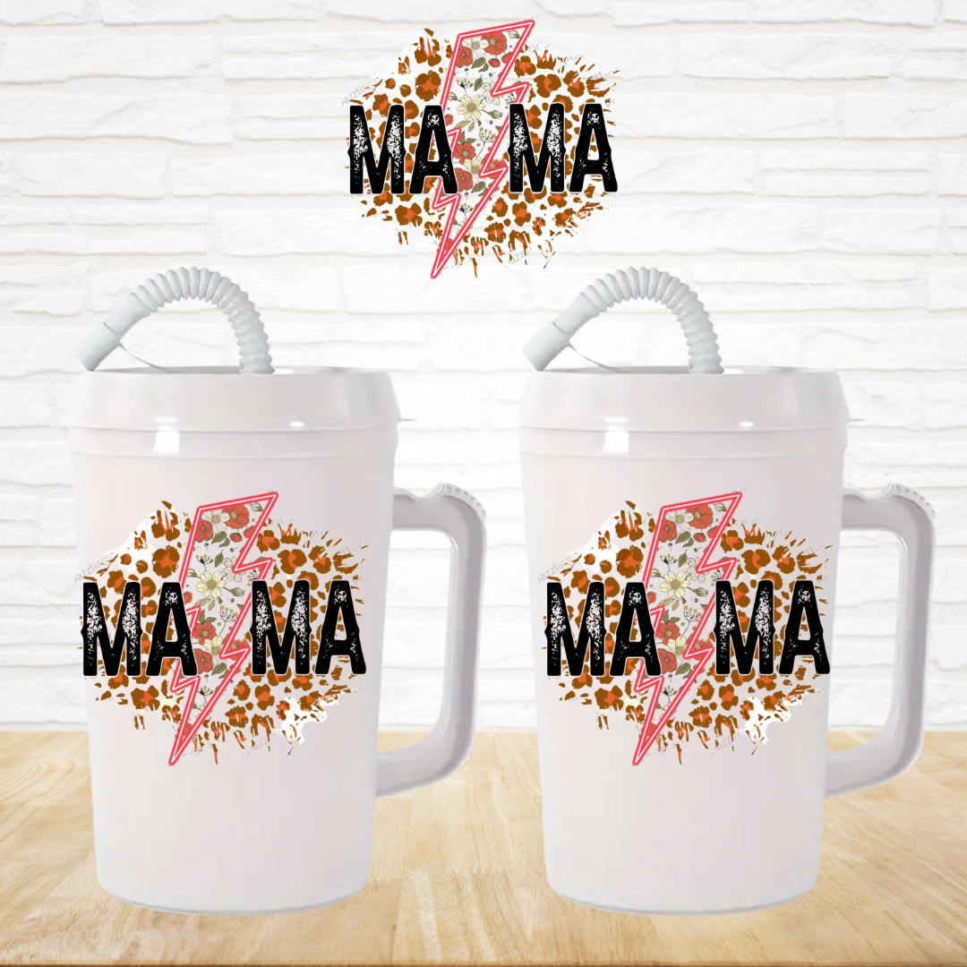 UV DTF Mega Mug Decal - Mama Floral Lightning