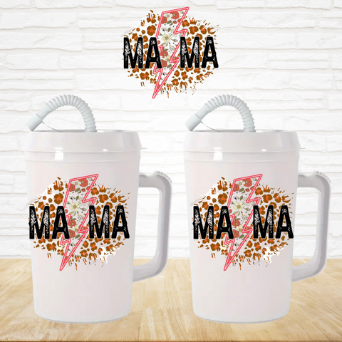 UV DTF Mega Mug Decal - Mama Floral Lightning