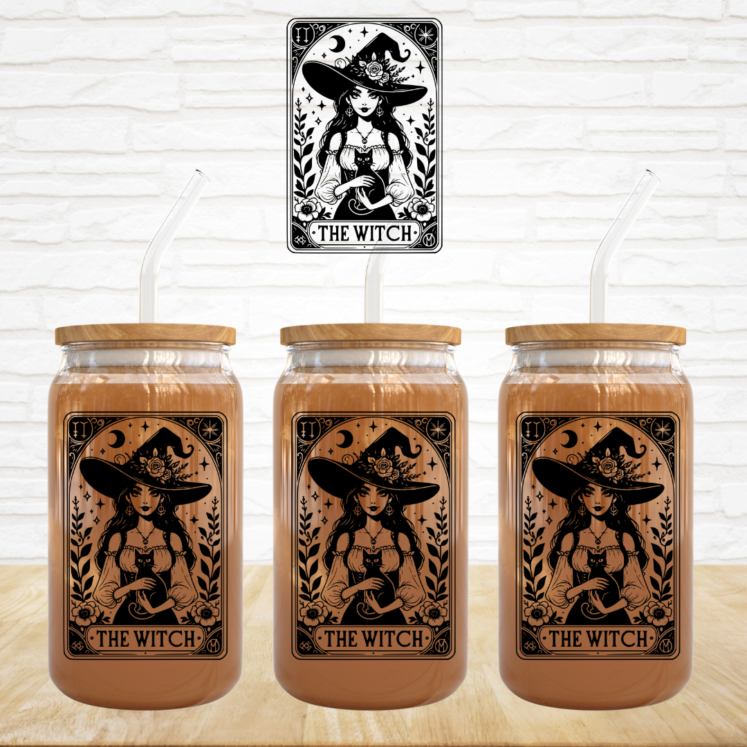 The Witch Tarot Black - UV DTF Decal