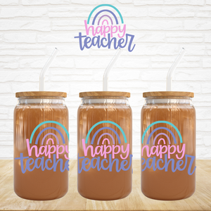 Happy Teacher - UV DTF Decal