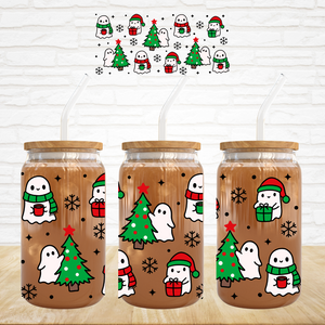 16oz UV DTF Wrap - Cute Christmas Ghosties