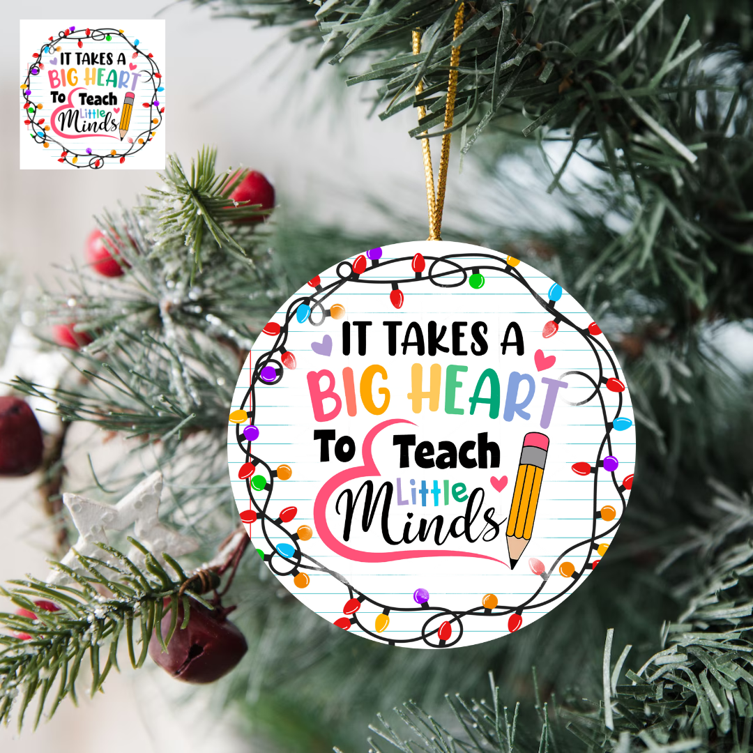 3" Ornament UV DTF Decal - Big Heart Little Minds