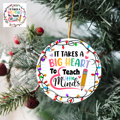 3" Ornament UV DTF Decal - Big Heart Little Minds