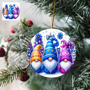 3" Ornament UV DTF Decal - Bright Blue Purple Gnomes