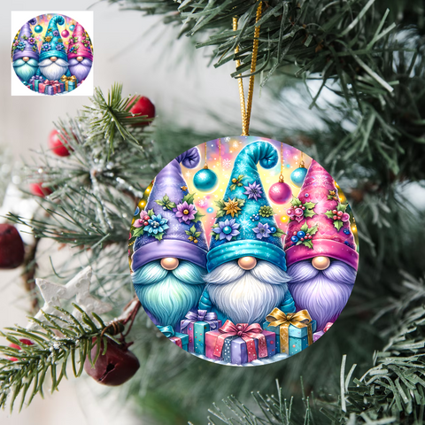 3" Ornament UV DTF Decal - Jewel Tone Gnomes