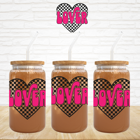 UV DTF Decal - Lover Checkered Heart