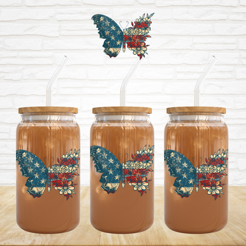 UV DTF Decal - Patriotic Butterfly