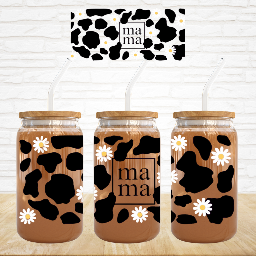 16oz UV DTF Wrap - Mama Cow Print