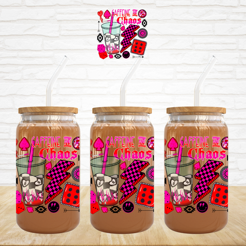 UV DTF Decal - Caffeine & Chaos Dice
