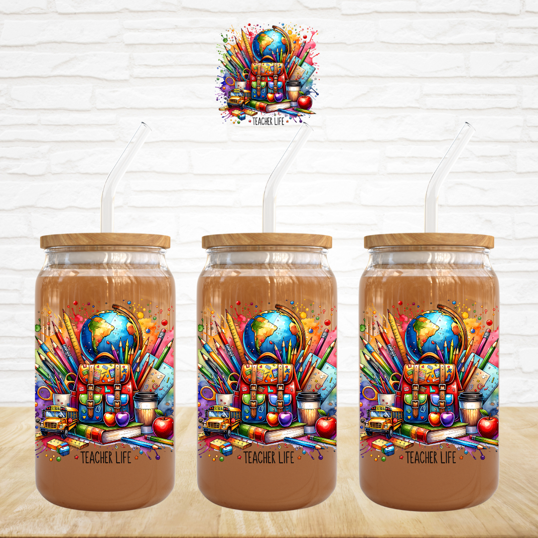 UV DTF Decal - Teacher Life Globe