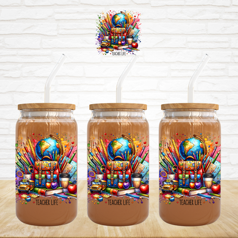 UV DTF Decal - Teacher Life Globe