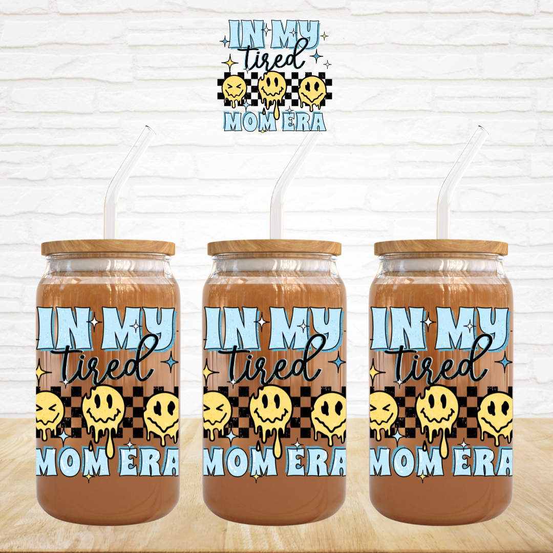 UV DTF Decal - In My Tired Mom Era Blue