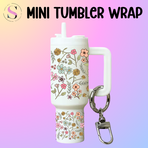 Mini Tumbler Top & Bottom Decal - Wildflowers
