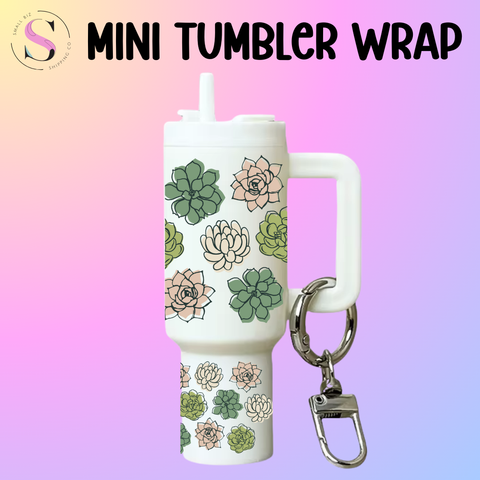 Mini Tumbler Top & Bottom Decal - Succulents