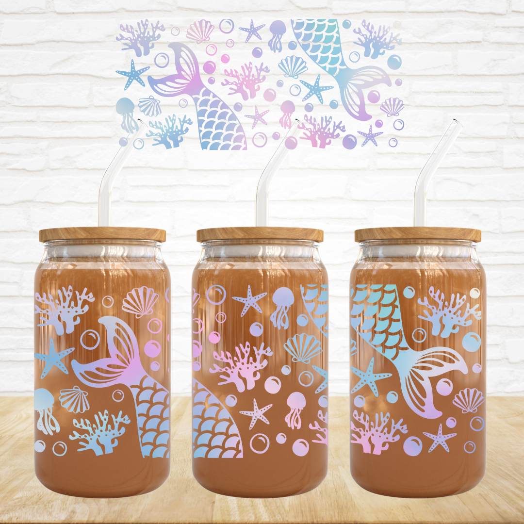 16oz UV DTF Wrap - Pastel Mermaid