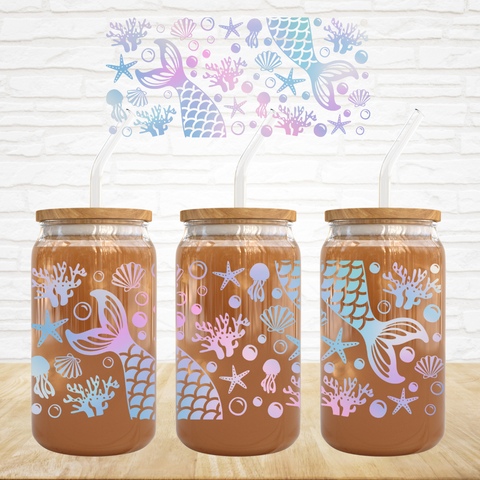 16oz UV DTF Wrap - Pastel Mermaid
