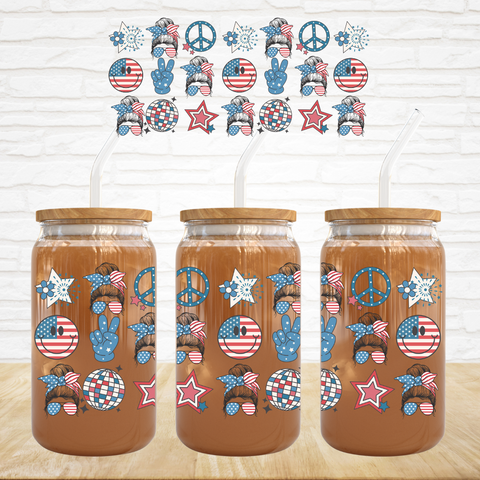16oz UV DTF Wrap - American Peace Mama