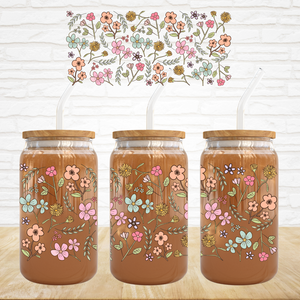 16oz UV DTF Wrap - Pastel Wildflowers