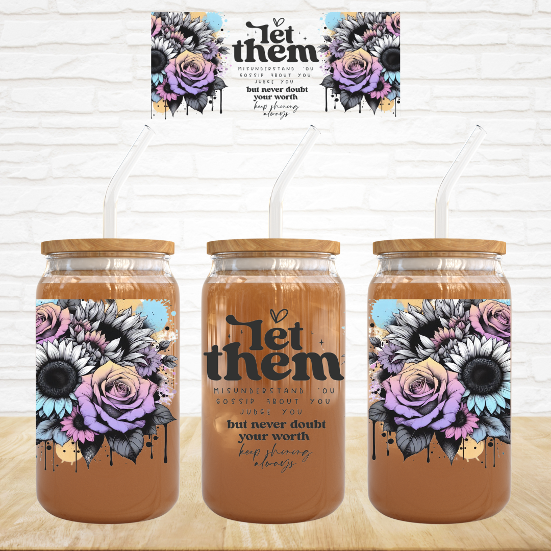 16oz UV DTF Wrap - Let Them purple Flowers