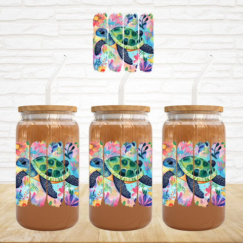 UV DTF Decal - Boho Sea Turtle