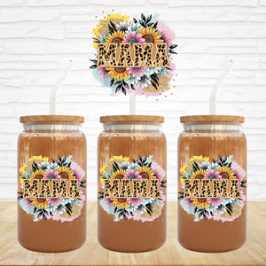 UV DTF Decal - Leopard Mama Sunflowers