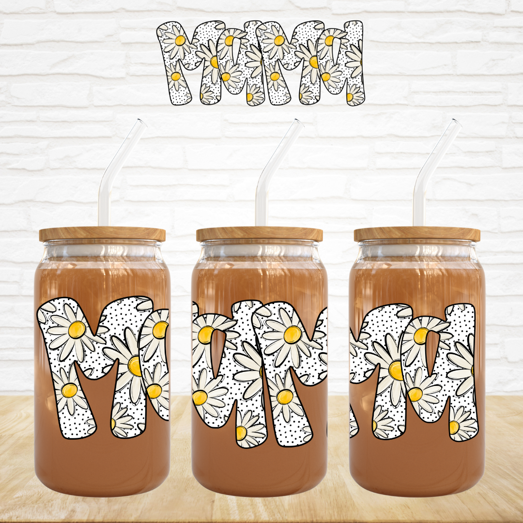 16oz UV DTF Wrap - MAMA Daisy Letters