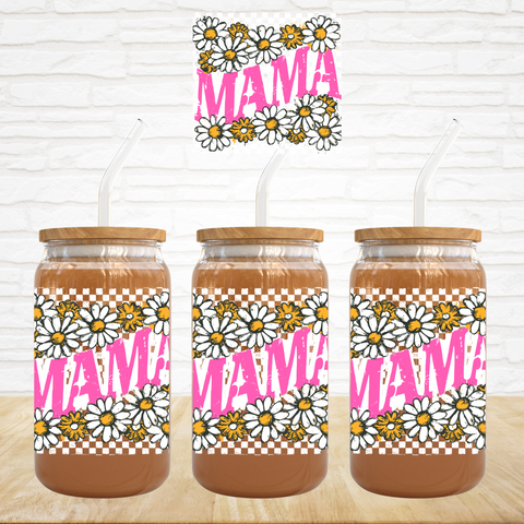 UV DTF Decal - Hot Pink Mama White Daisies