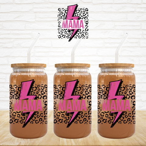 UV DTF Decal - Mama Pink Lightning Cheetah