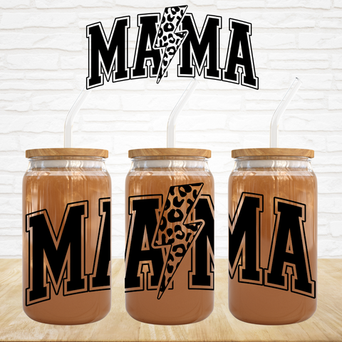 16oz UV DTF Wrap - MAMA Cheetah Lightning