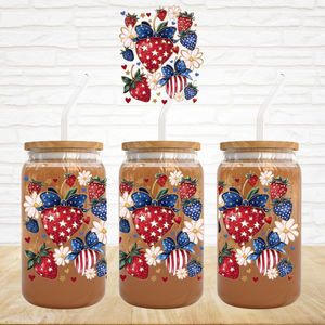 UV DTF Decal - Patriotic Strawberries