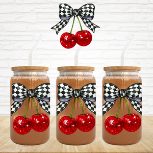 UV DTF Decal - Check Bow Cherries
