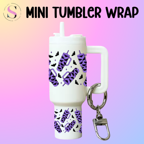 Mini Tumbler Top & Bottom Decal - Spooky Purple Cups