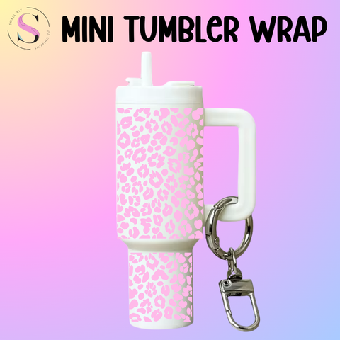 Mini Tumbler Top & Bottom Decal - Pink Leopard